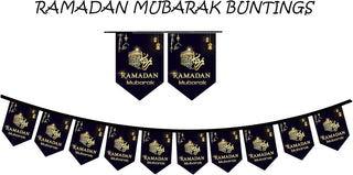 Ramadan Mubarak Decorations Banners, Buntings, Balloons Black  2025