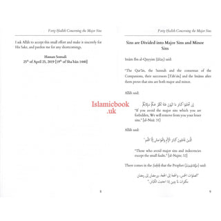 Forty Hadith Concerning The Major Sins by Hassan Somali