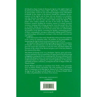 AL-GHAZĀLĪ ON PROPER CONDUCT FOR RECITING THE QUR'AN - BOOK VIII of THE REVIVAL OF THE RELIGIOUS SCIENCES | KHALID WILLIAMS